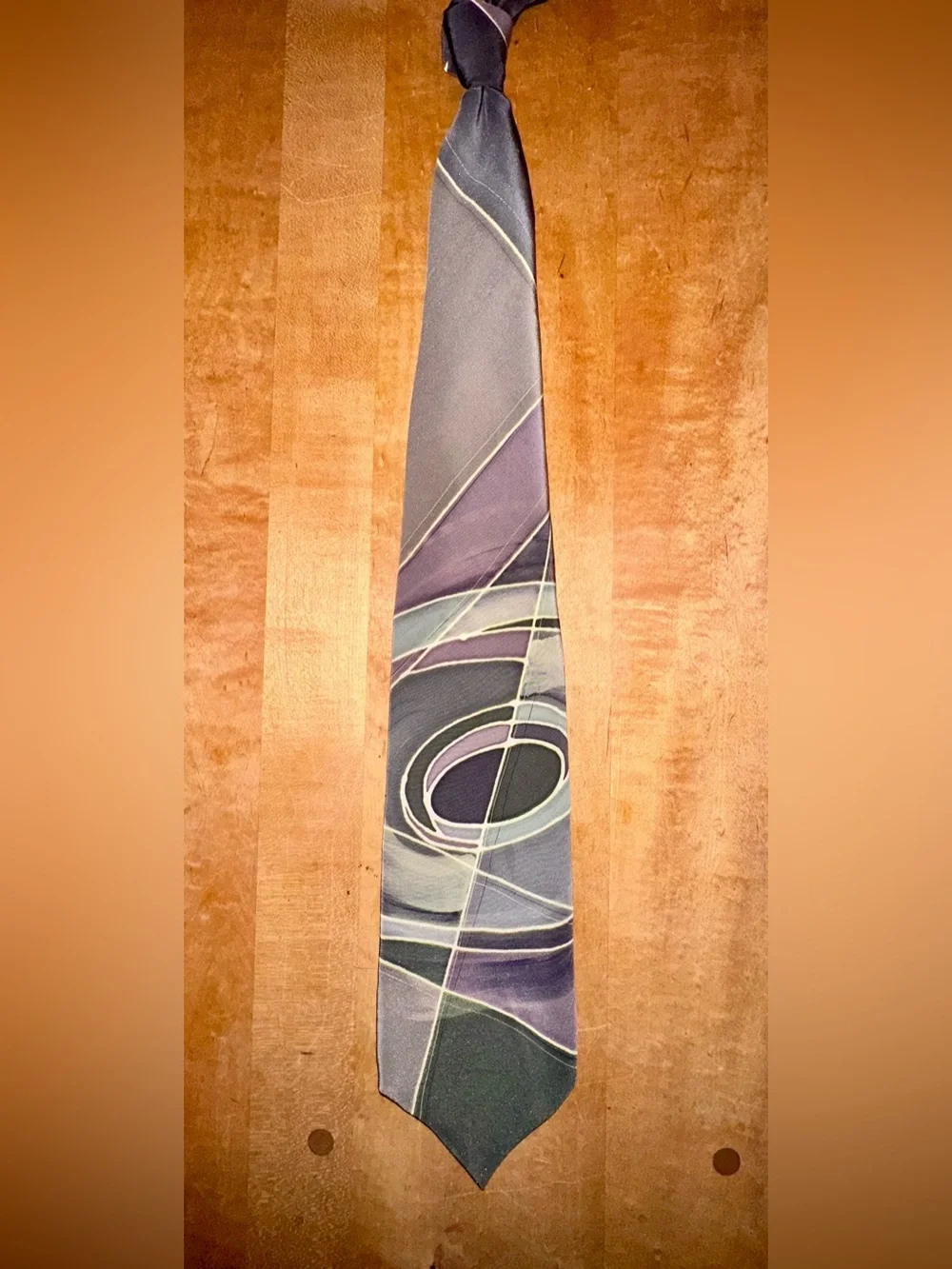 Larry Hope hand painted tie for Robert Daskal vintage exc condition